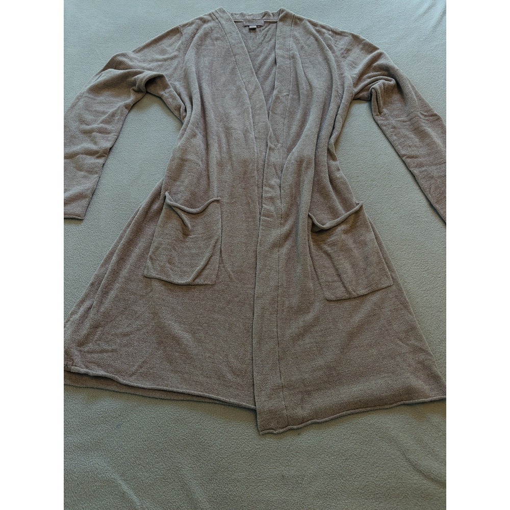 Barefoot Dreams Cardigan Womens L cozy chicLite Heather Cocoa Taupe Grandmacore